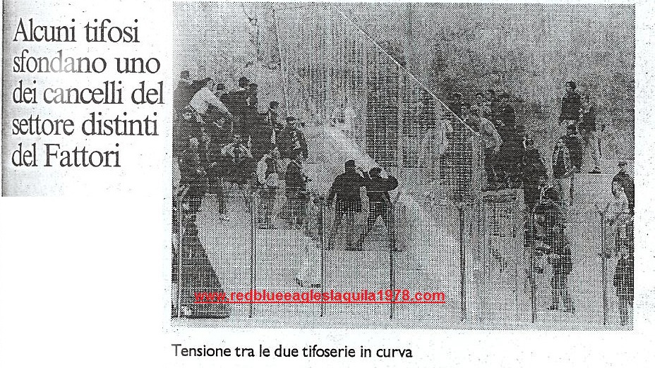 Scontri in curva L'Aquila-Catanzaro 1 Novembre 1998 serie C2