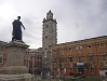 Piazza Palazzo,sullo sfondo il palazzo comunale Regina Margherita e la torre civica dopo il terremoto Aprile 2012
