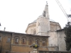 Particolare della cupola e del campanile della Basilica di S. Bernardino dopo il terremoto