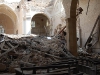 Interno della Basilica di S. Maria di Collemaggio dopo il terremoto