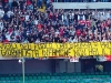 Curva Sud Milano vigili del fuoco croce rossa e protezione civile orgoglio della nazione giornalista infamone non hai rispetto del cuore delle persone